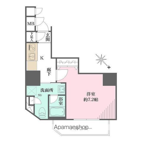 【新宿区西新宿のマンションの間取り】