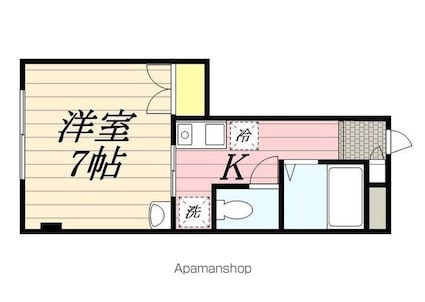 エミネント立川[1K/20.86m2]の間取図
