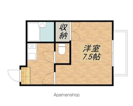 レイクパレスＮＡＳＵⅡ[1K/22.95m2]の間取図