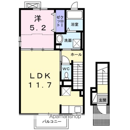 ニューシティ大町Ⅲ[1LDK/43.32m2]の間取図
