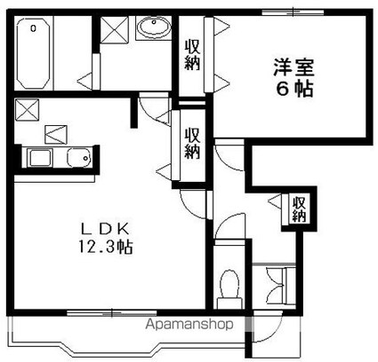 カーサグランデ[1LDK/45.99m2]の間取図