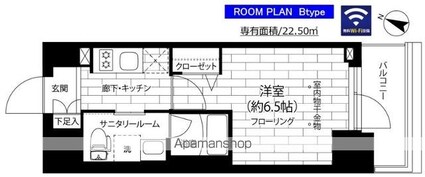 ステージグランデ本千葉[1K/22.5m2]の間取図