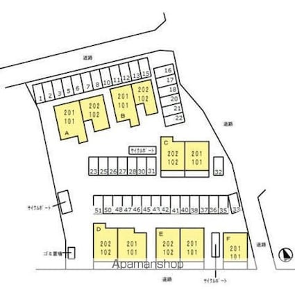 プリマヴェーラ　Ａ棟[2LDK/57.13m2]の配置図