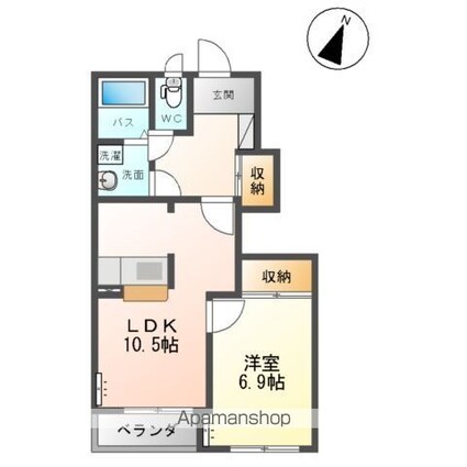 エルフ・フォレスト[1LDK/45.09m2]の間取図