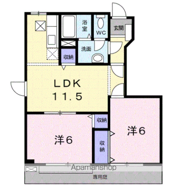 ジョイリバーⅢ[2LDK/51.79m2]の間取図