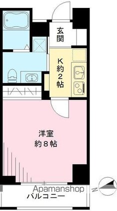 クラヴィーア仙川[1K/26.3m2]の間取図