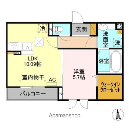 アーバンクレスト白板[1LDK/41.78m2]の間取図