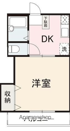 クレイドル松原[1DK/27m2]の間取図