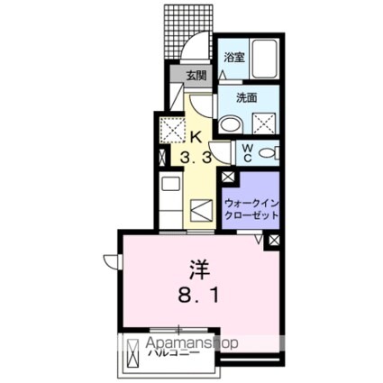 グランバレーⅣ[1K/31.79m2]の間取図