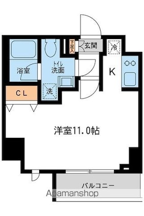 プライムアーバン住吉Ⅱ[1R/26.26m2]の間取図