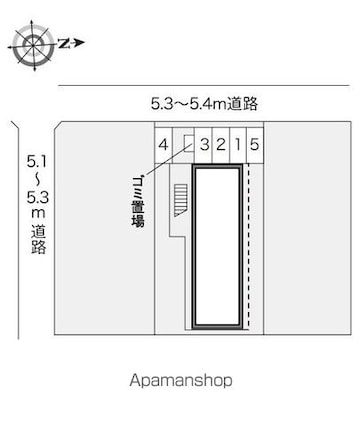 レオパレスＦｉｆｔｙｔｈｒｅｅ[1K/20.28m2]の配置図