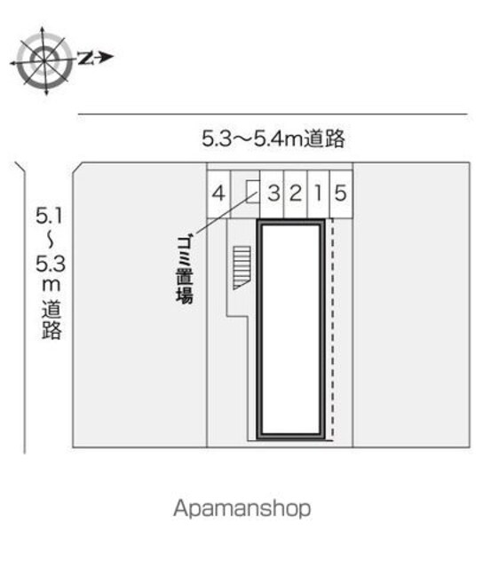 レオパレスＦｉｆｔｙｔｈｒｅｅ[1K/20.28m2]の配置図