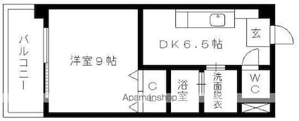 パエストゥム[1K/24.9m2]の間取図