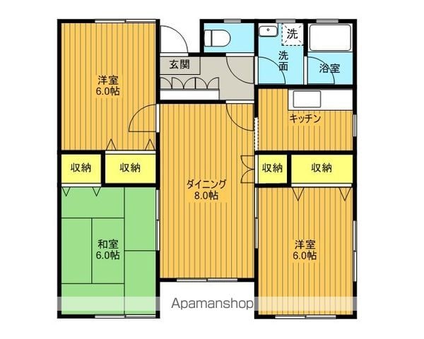 郡山市 1階建 築26年の間取り写真
