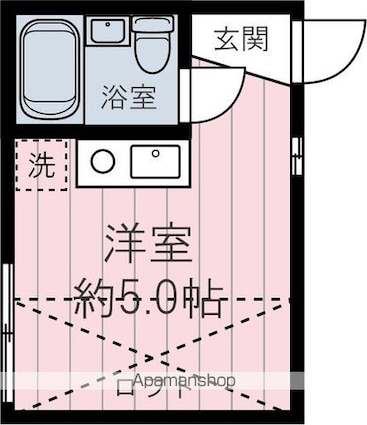 グリシーヌ松原[1R/10m2]の間取図