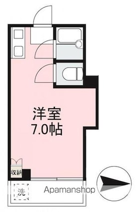 シルクハイム中央町[1R/22m2]の間取図