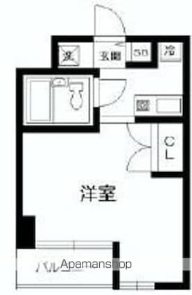 グランマーレ早稲田[1K/19.5m2]の間取図