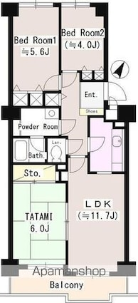立川サニーコート[3LDK/64.71m2]の間取図