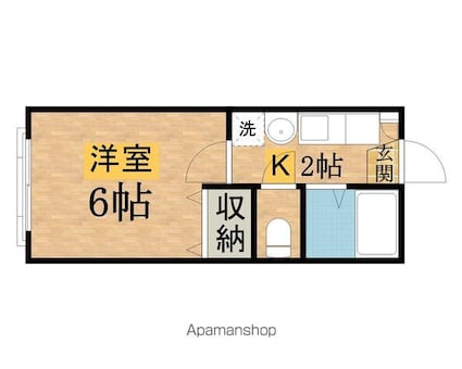 リトルグレイスⅡ[1K/18m2]の間取図