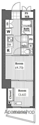 東京都板橋区大山金井町[1DK/27.29m2]の間取図