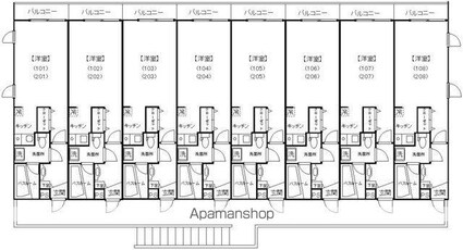 リブリ・自由が丘[1K/22.6m2]の配置図