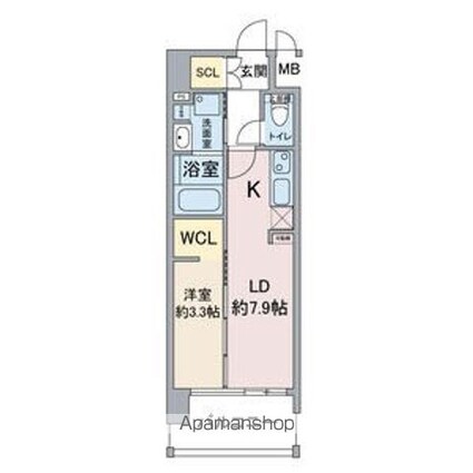 Ｔｈａｍｅｓ　ｇａｒｄｅｎ　ｐｌａｃｅ[1LDK/31.74m2]の間取図