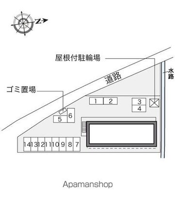 レオパレスフルールヴィル[1K/22.35m2]の配置図