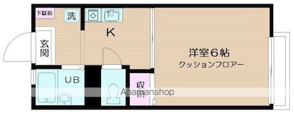 サンピア池之端[1K/21m2]の間取図