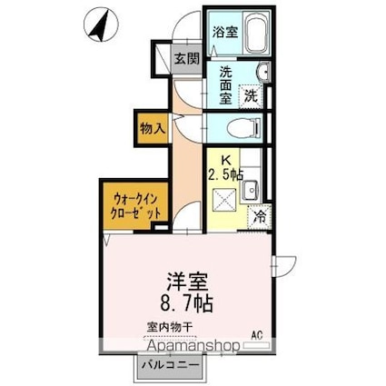 ルーナ・クレシェンテ[1K/33.79m2]の間取図