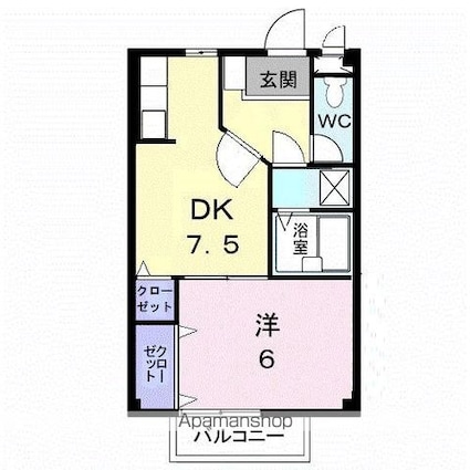 サンマルコ英[1DK/33.12m2]の間取図