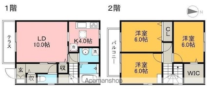 リビングタウン万々　Ｂ棟[3LDK/80.59m2]の間取図