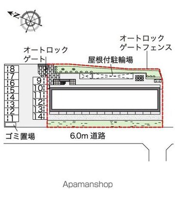 レオパレスクレストタウンＡ[1K/20.81m2]の配置図