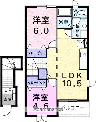 ビルゴ・メーラＢ[2LDK/51.67m2]の間取図