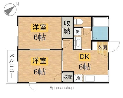 アベニュー[2DK/38.83m2]の間取図