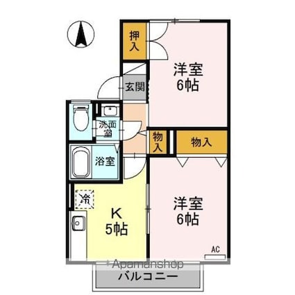 コートグレイス[2K/40.15m2]の間取図