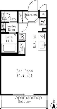 小竹レジデンス[1R/25.17m2]の間取図