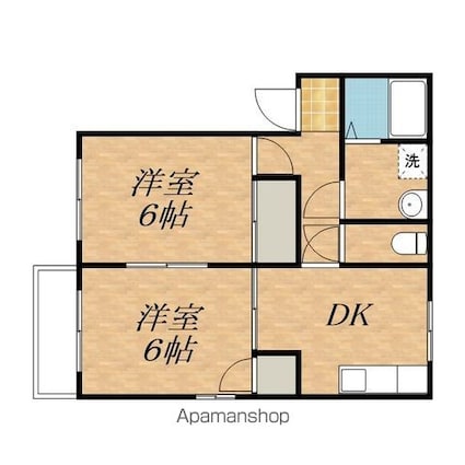 フレグランス長姫[2DK/43.75m2]の間取図