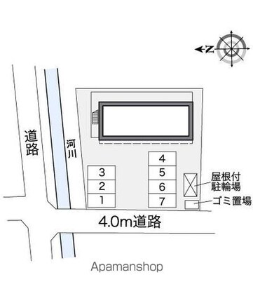 レオパレスグリーンピア太田[1K/23.18m2]の配置図