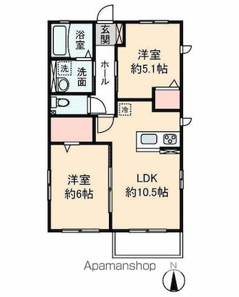 ソラーナⅠ[2LDK/47.7m2]の間取図