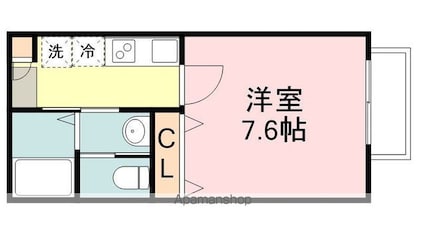 フォレスタ幸町[1K/23.19m2]の間取図