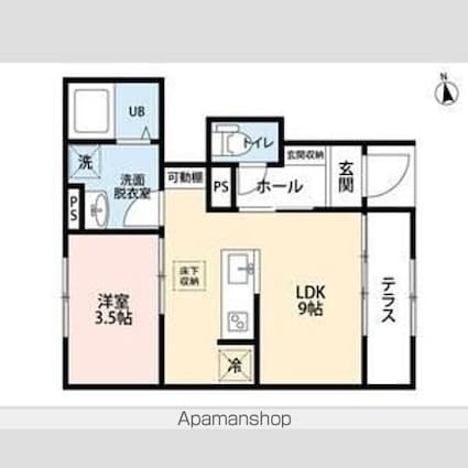 リーブルファイン羽村羽中[1LDK/34.47m2]の間取図