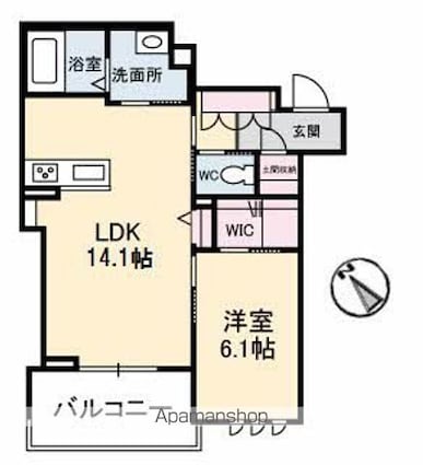 アルネスト[1LDK/50.71m2]の間取図
