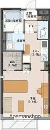 フィカーサイシイⅡ[1K/39.1m2]の間取図