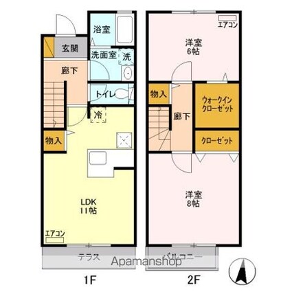 ローズコートひばり　ＡＢ[2LDK/65.6m2]の間取図