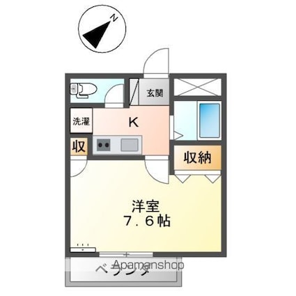 セゾンしおひⅡ[1K/24m2]の間取図