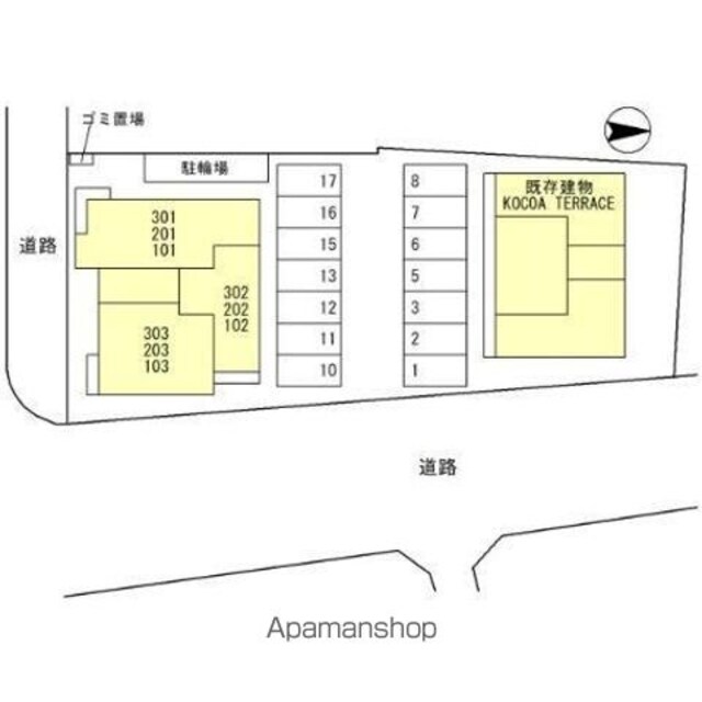 和歌山県和歌山市小松原通１丁目[2LDK/64.56m2]の配置図