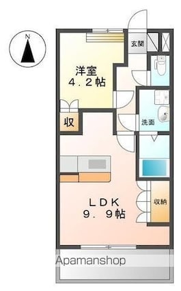 ファインパストラルⅡ　[1LDK/36m2]の間取図
