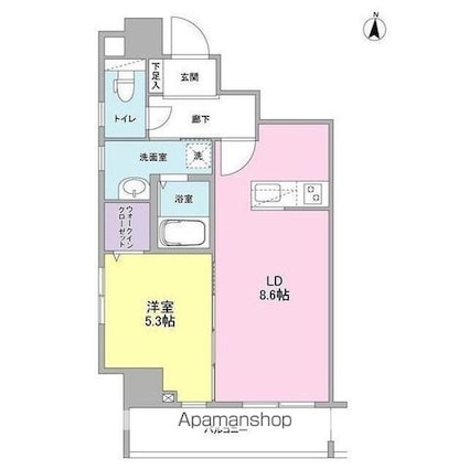 プラシードテラス森下[1LDK/40.02m2]の間取図