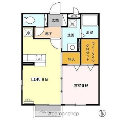 ボナール西多賀[1LDK/35.3m2]の間取図