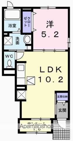 羽村市神明台のアパートの間取り